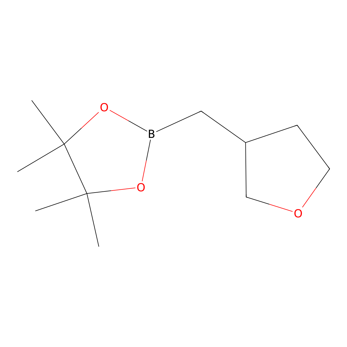 4,4,5,5-Tetramethyl-2-((oxolan-3-yl)methyl)-1,3,2-dioxaborolane molecular structure, CAS 1617543-88-0
