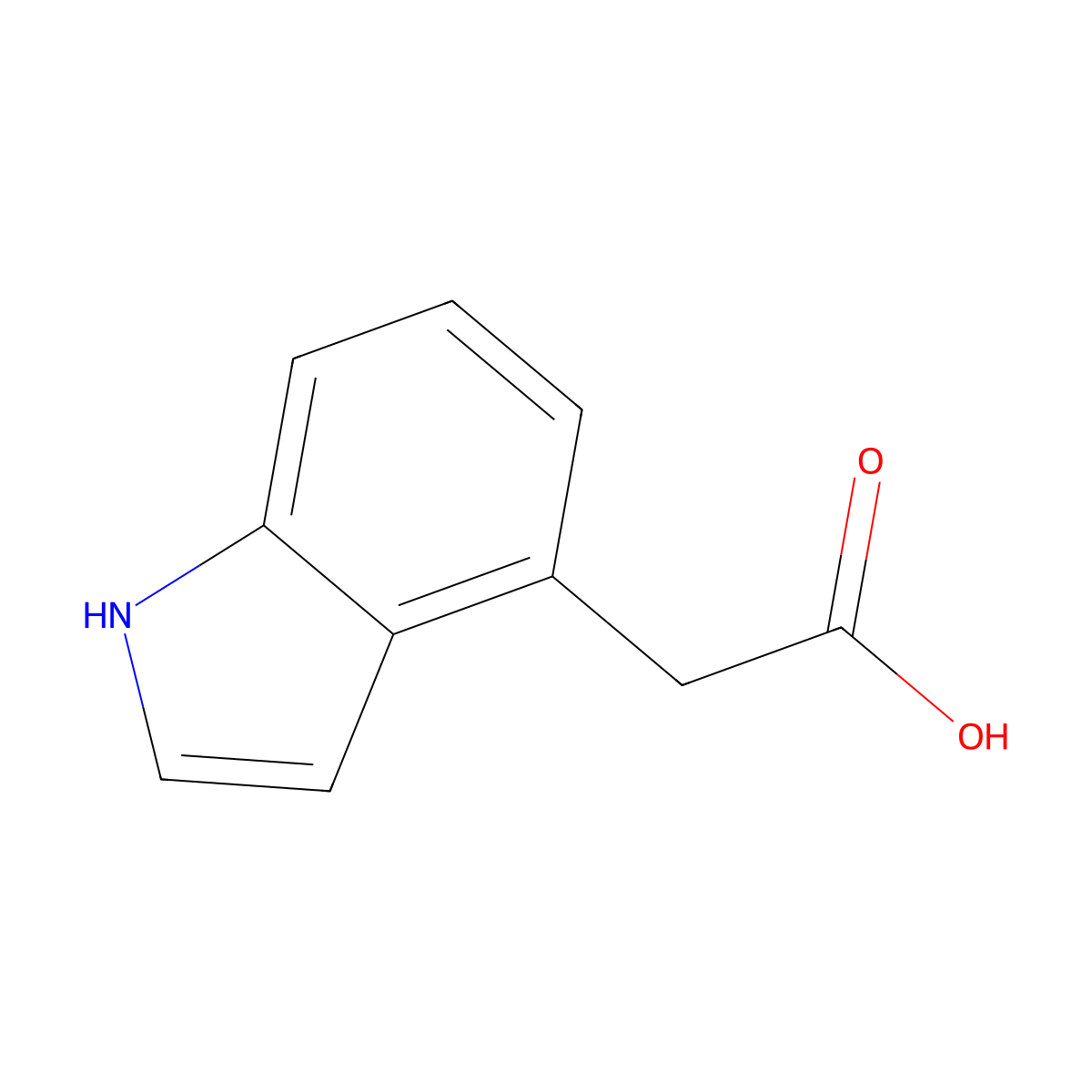 1H-Indole-4-acetic acid molecular structure, CAS 16176-74-2