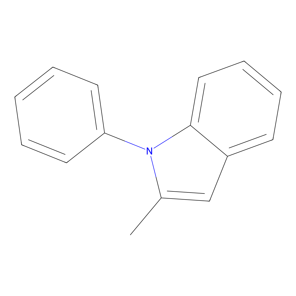 2-Methyl-1-phenyl-1H-indole molecular structure, CAS 16176-77-5