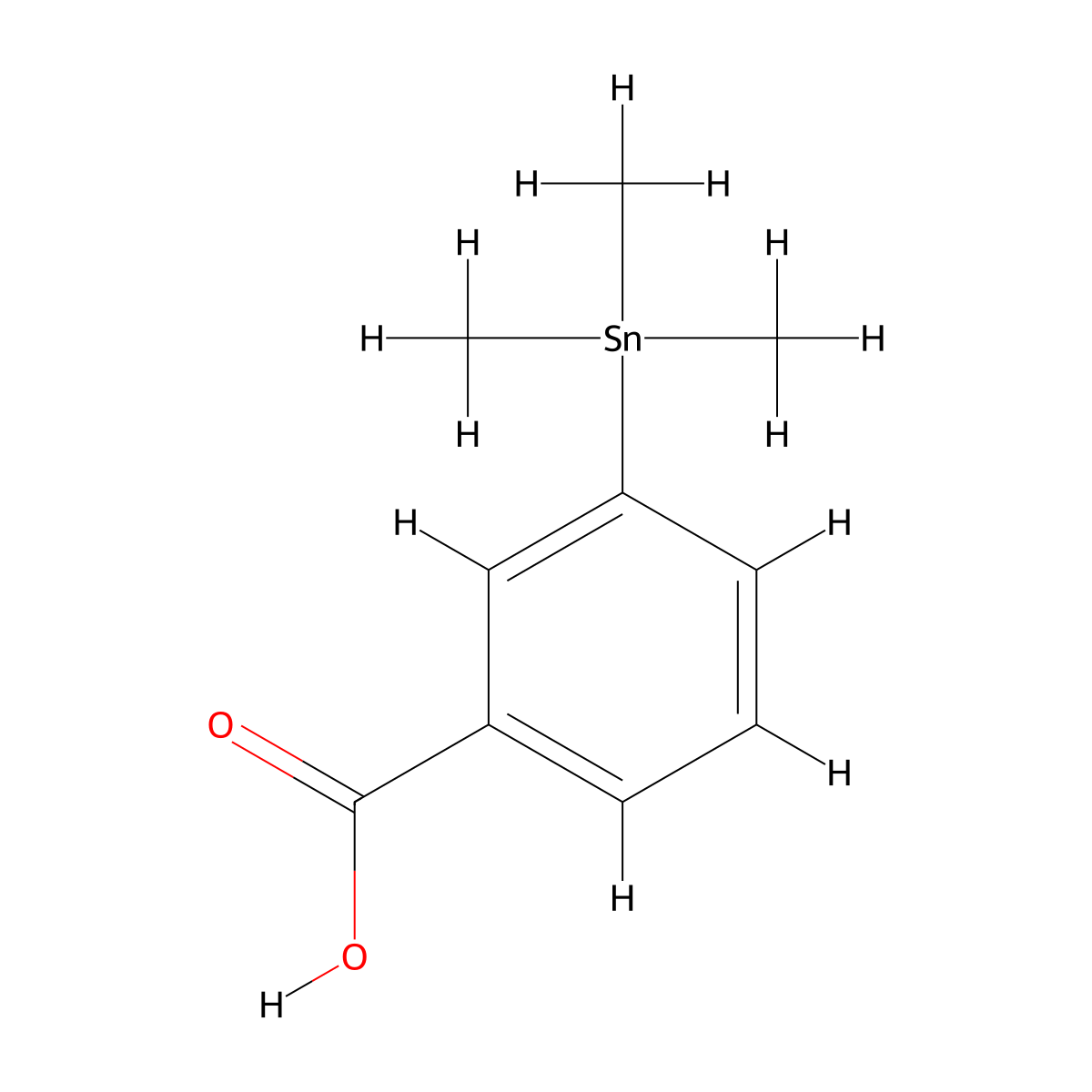 3-Trimethylstannyl benzoic acid molecular structure, CAS 161767-56-2