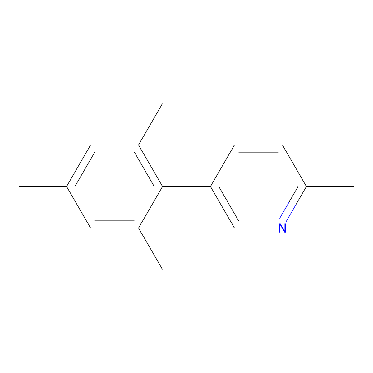 2-Methyl-5-(2,4,6-trimethylphenyl)pyridine molecular structure, CAS 161767-57-3