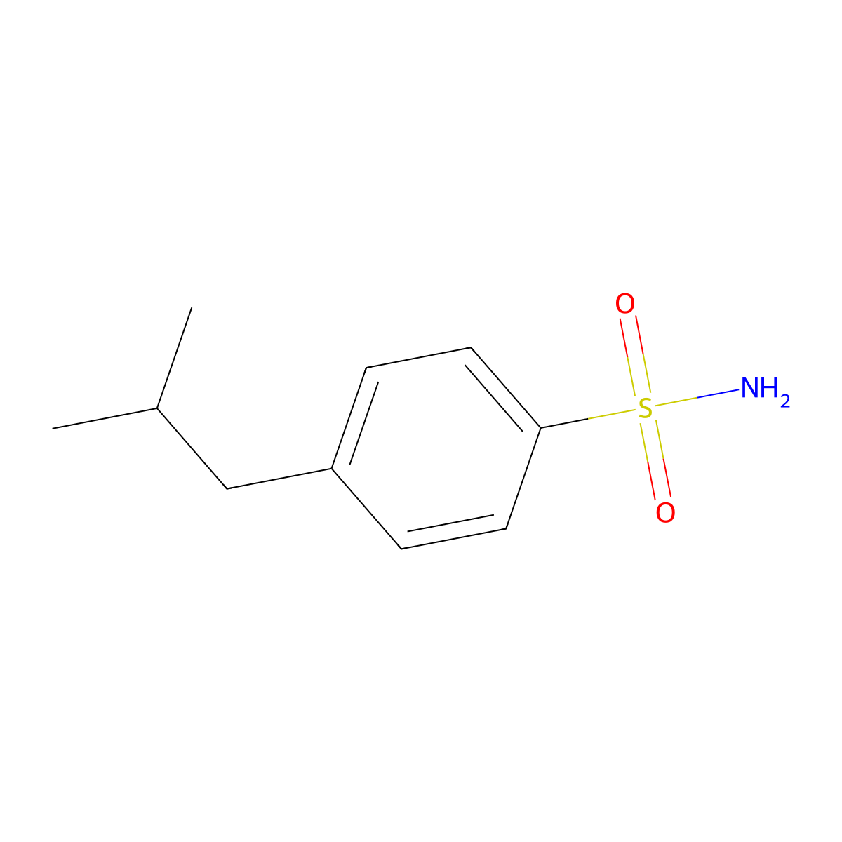 4-(2-Methylpropyl)benzene-1-sulfonamide molecular structure, CAS 161767-97-1