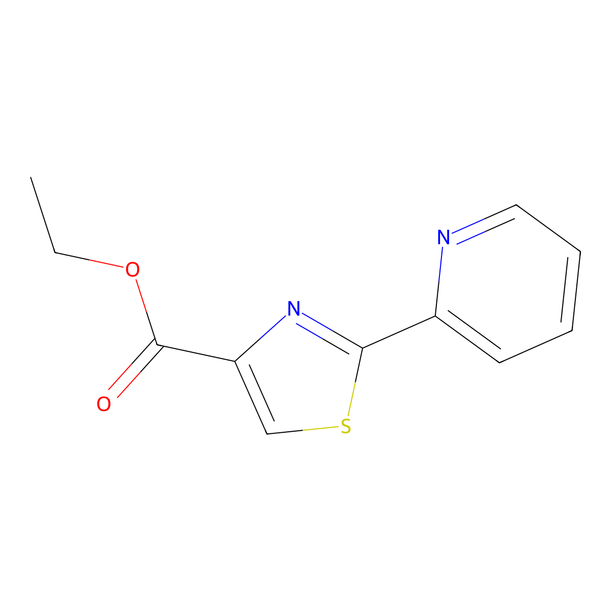 Ethyl 2-pyridin-2-yl-1,3-thiazole-4-carboxylate molecular structure, CAS 161772-80-1