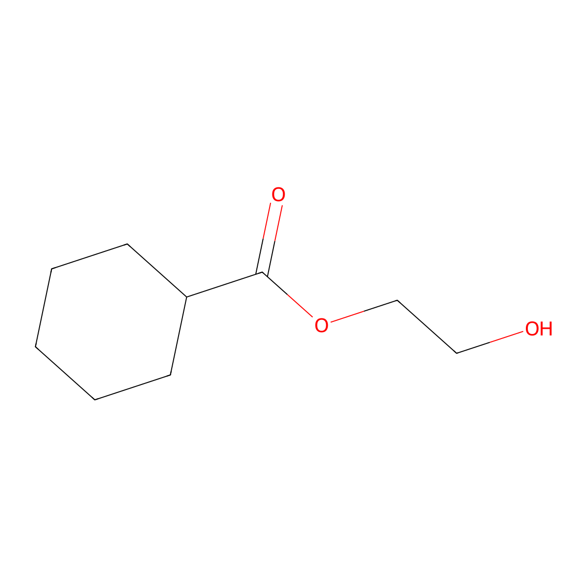 Cyclohexanecarboxylic acid, 2-hydroxyethyl ester molecular structure, CAS 16179-44-5