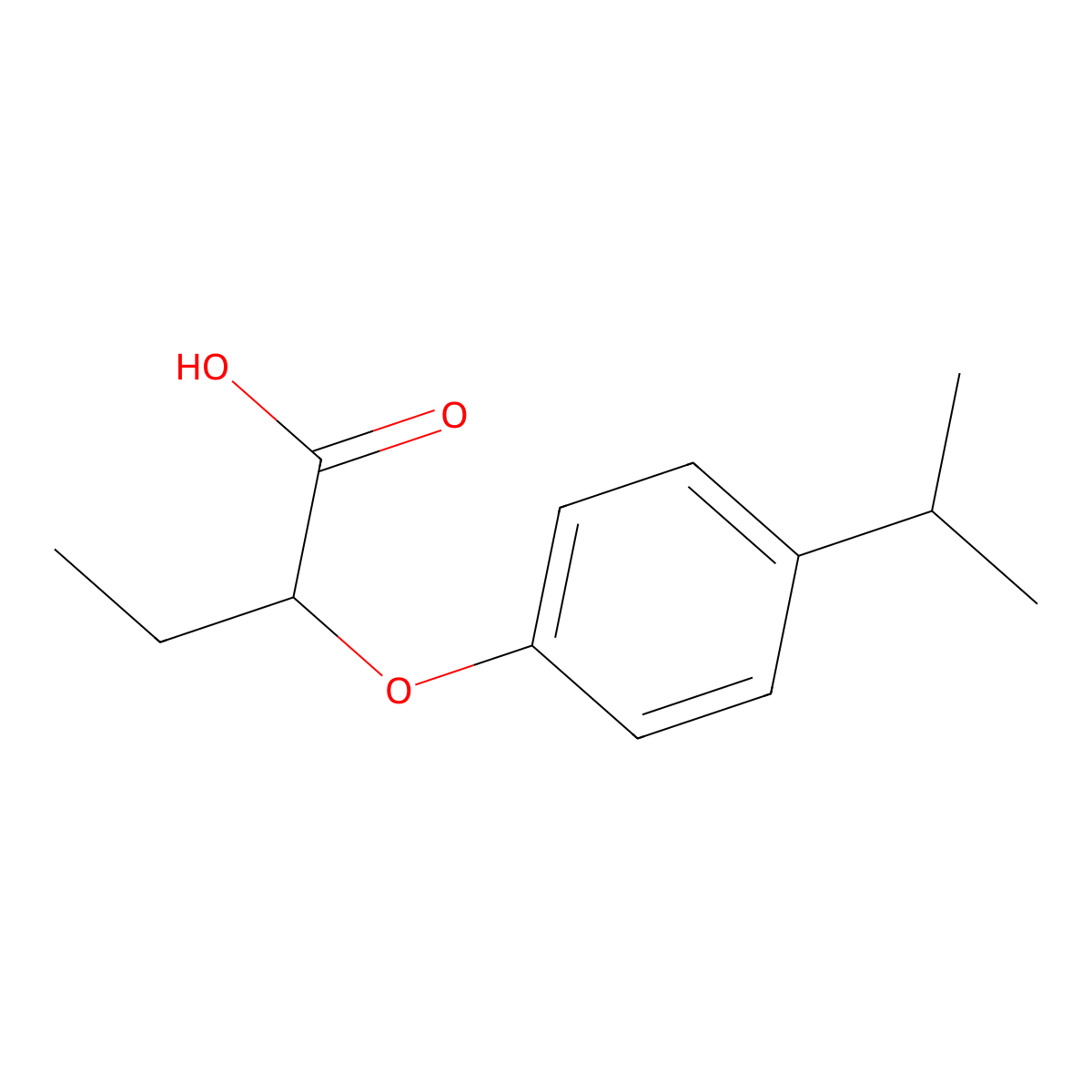 2-(4-Isopropylphenoxy)butanoic acid molecular structure, CAS 161790-36-9