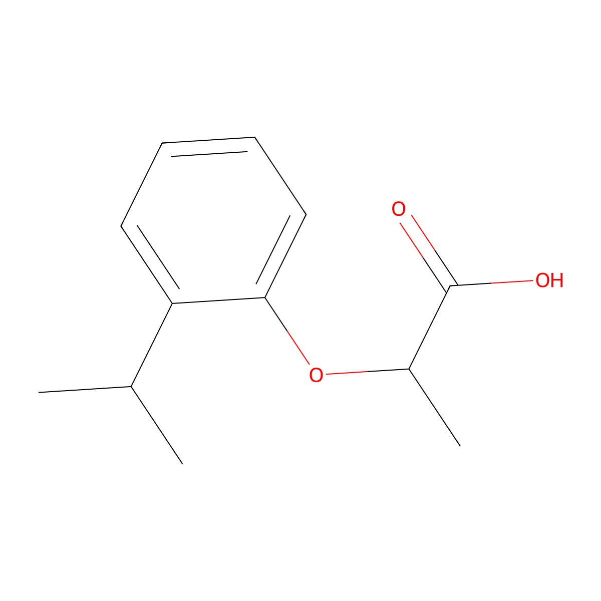 2-(2-Isopropylphenoxy)propanoic acid molecular structure, CAS 161790-37-0