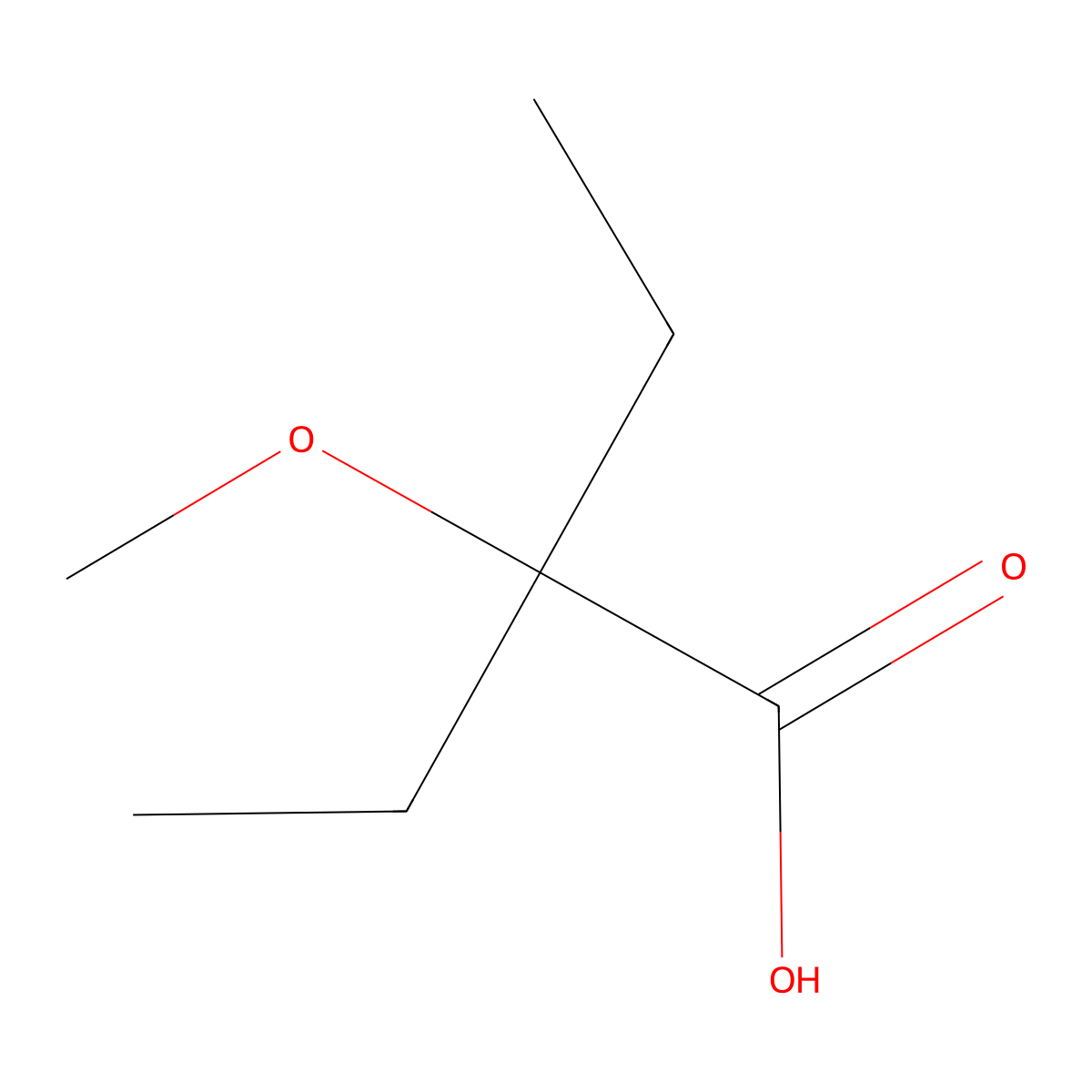 2-Ethyl-2-methoxybutanoic acid molecular structure, CAS 161790-43-8