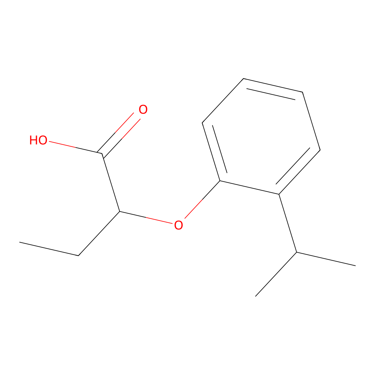 2-[2-(Propan-2-yl)phenoxy]butanoic acid molecular structure, CAS 161790-49-4
