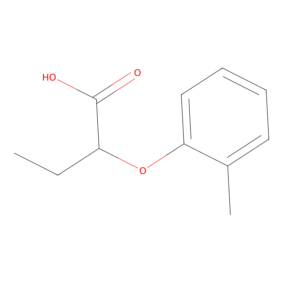 2-(2-Methylphenoxy)butanoic acid molecular structure, CAS 161790-50-7