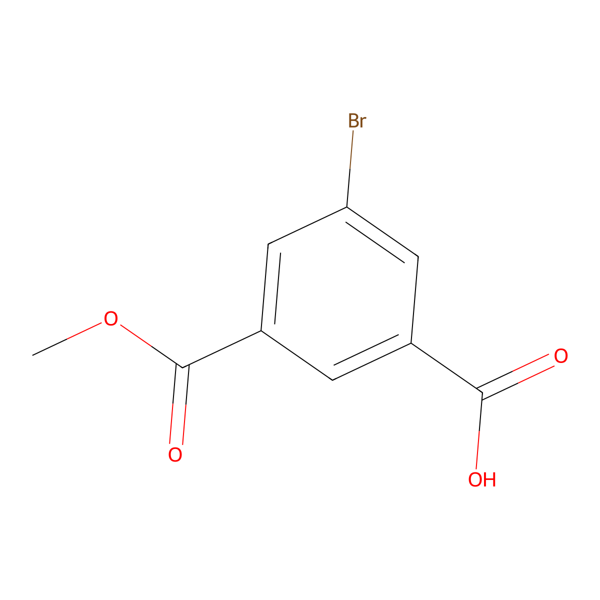 3-Bromo-5-(methoxycarbonyl)benzoic acid molecular structure, CAS 161796-10-7