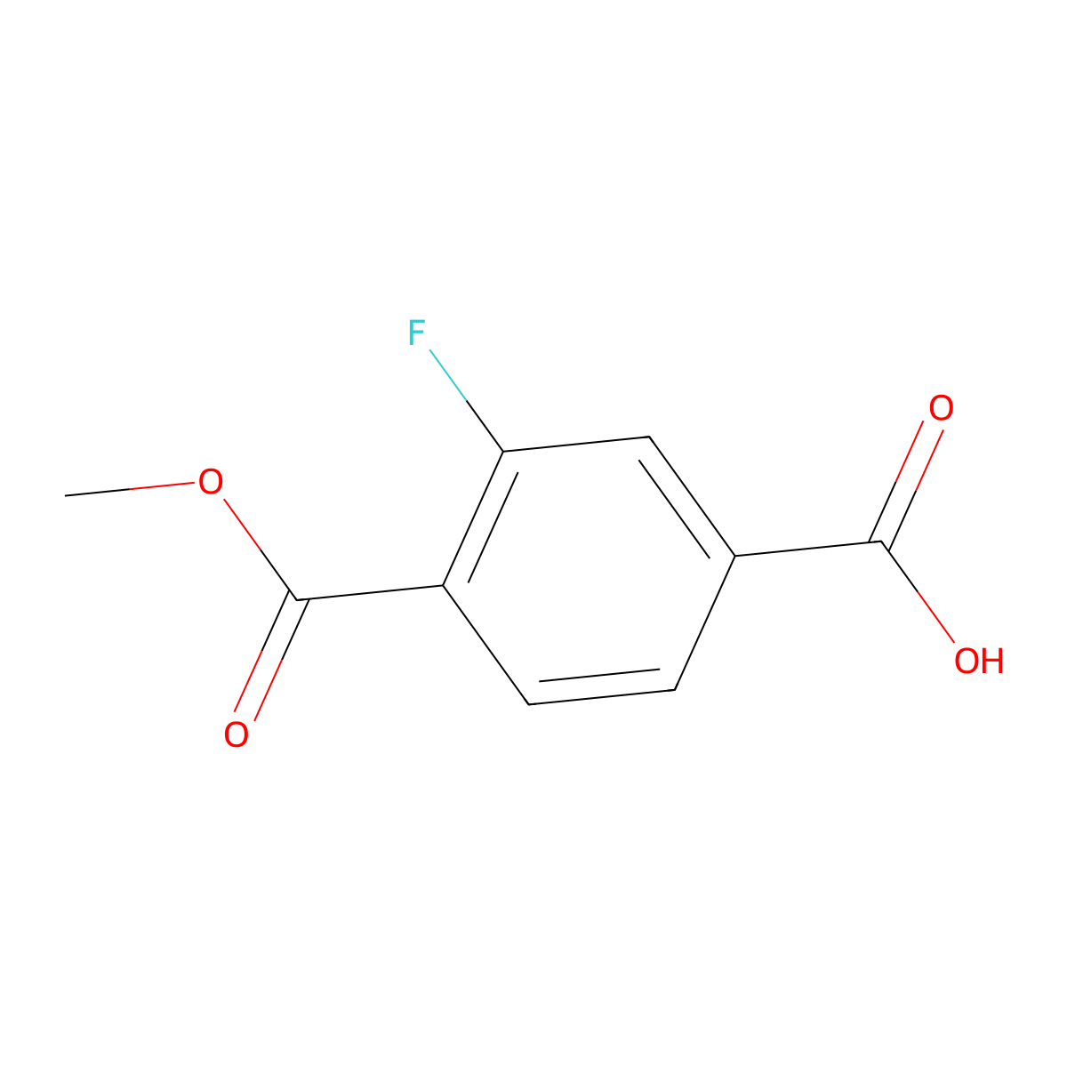 1-Methyl 2-fluoro-1,4-benzenedicarboxylate molecular structure, CAS 161796-11-8