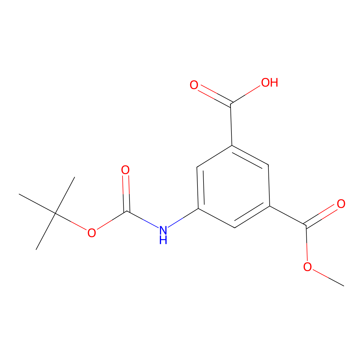 3-{[(Tert-butoxy)carbonyl]amino}-5-(methoxycarbonyl)benzoic acid molecular structure, CAS 161796-12-9