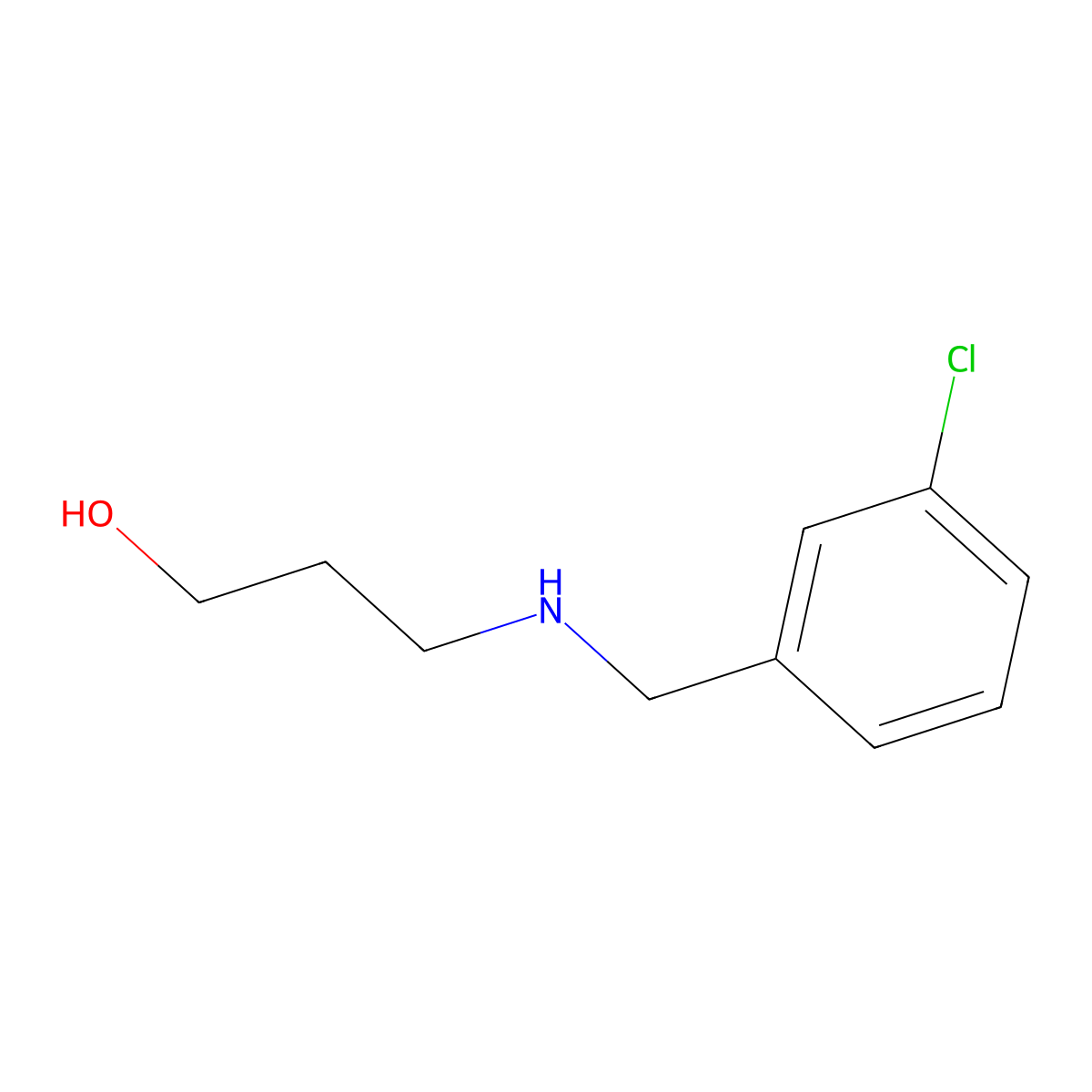 3-{[(3-Chlorophenyl)methyl]amino}propan-1-ol molecular structure, CAS 161798-67-0