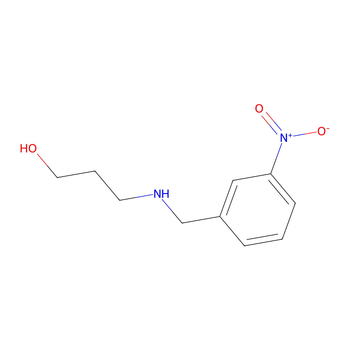 3-{[(3-Nitrophenyl)methyl]amino}propan-1-ol molecular structure, CAS 161798-69-2