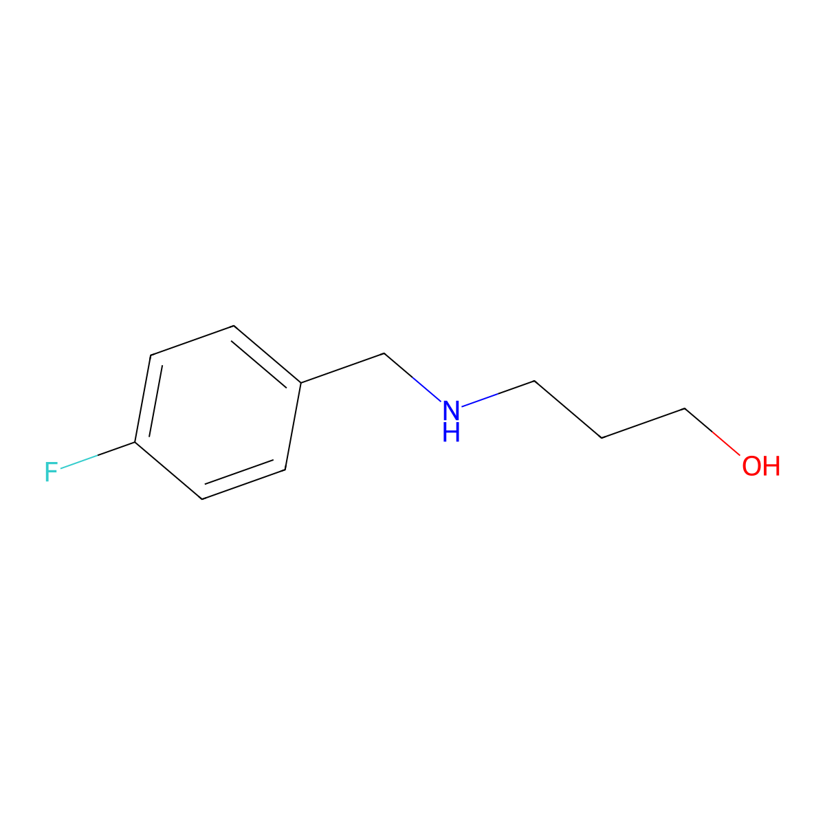 3-(((4-Fluorophenyl)methyl)amino)propan-1-ol molecular structure, CAS 161798-73-8