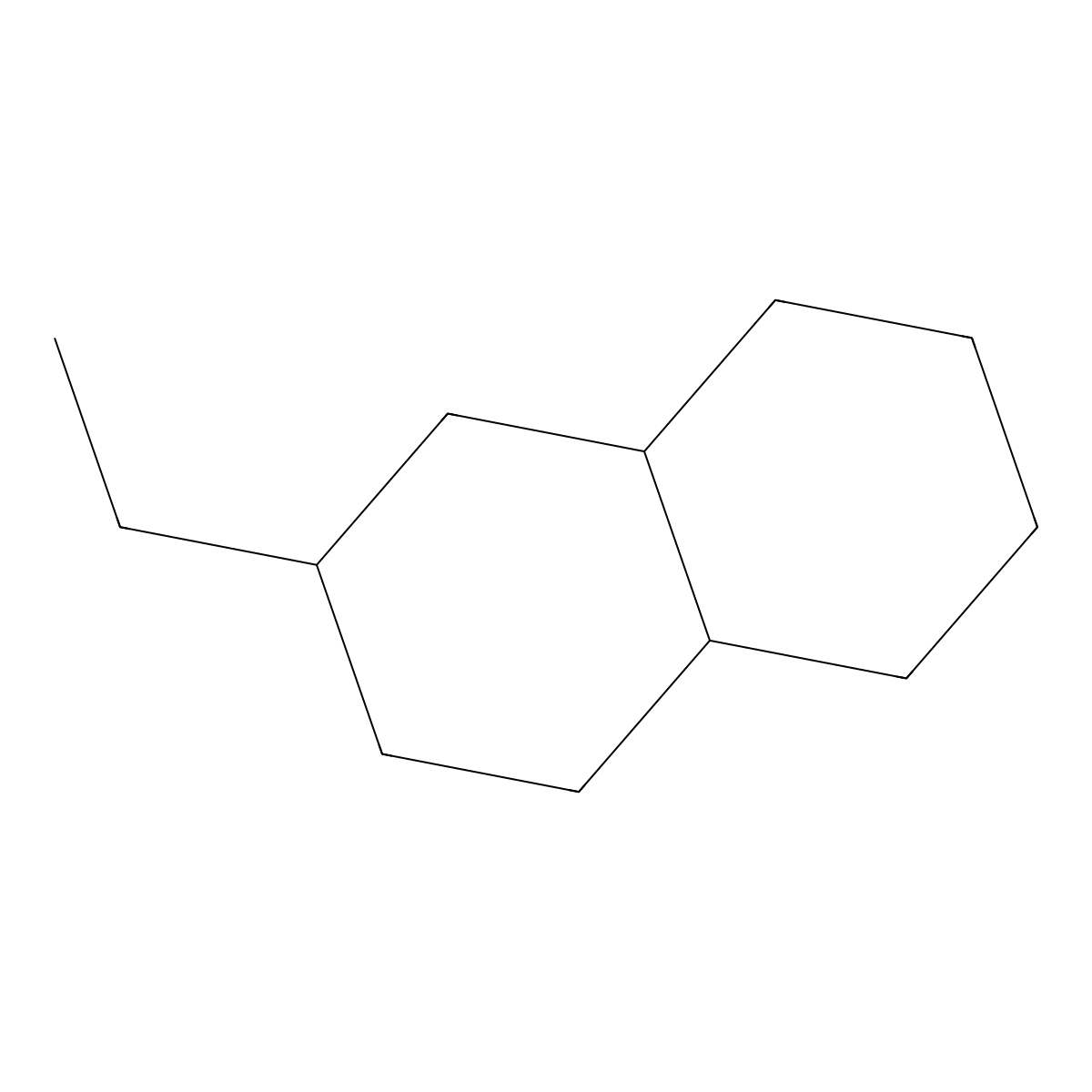 beta-Ethyldecalin molecular structure, CAS 1618-23-1