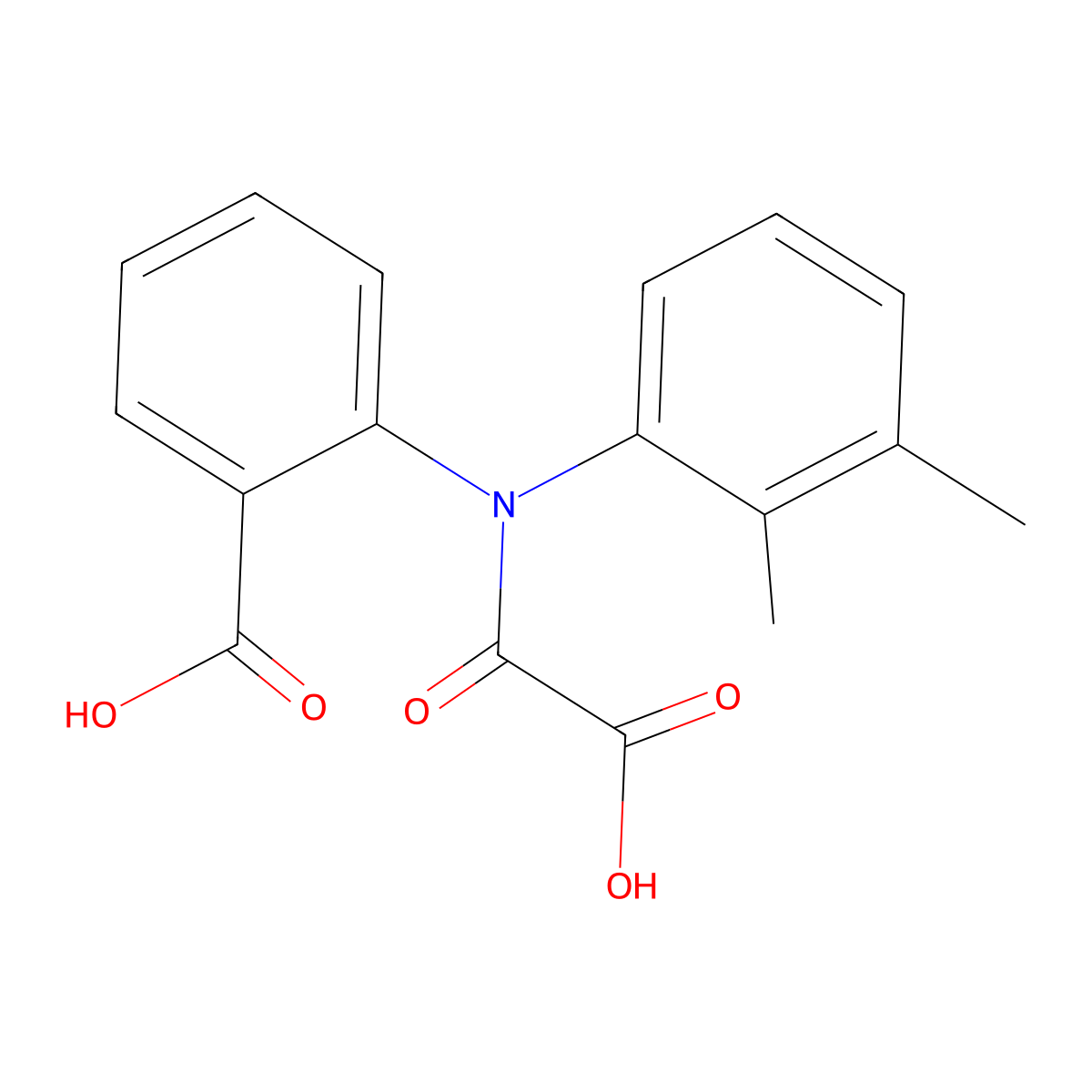 Benzoic acid, 2-[(carboxycarbonyl)(2,3-dimethylphenyl)amino]- molecular structure, CAS 1618-52-6