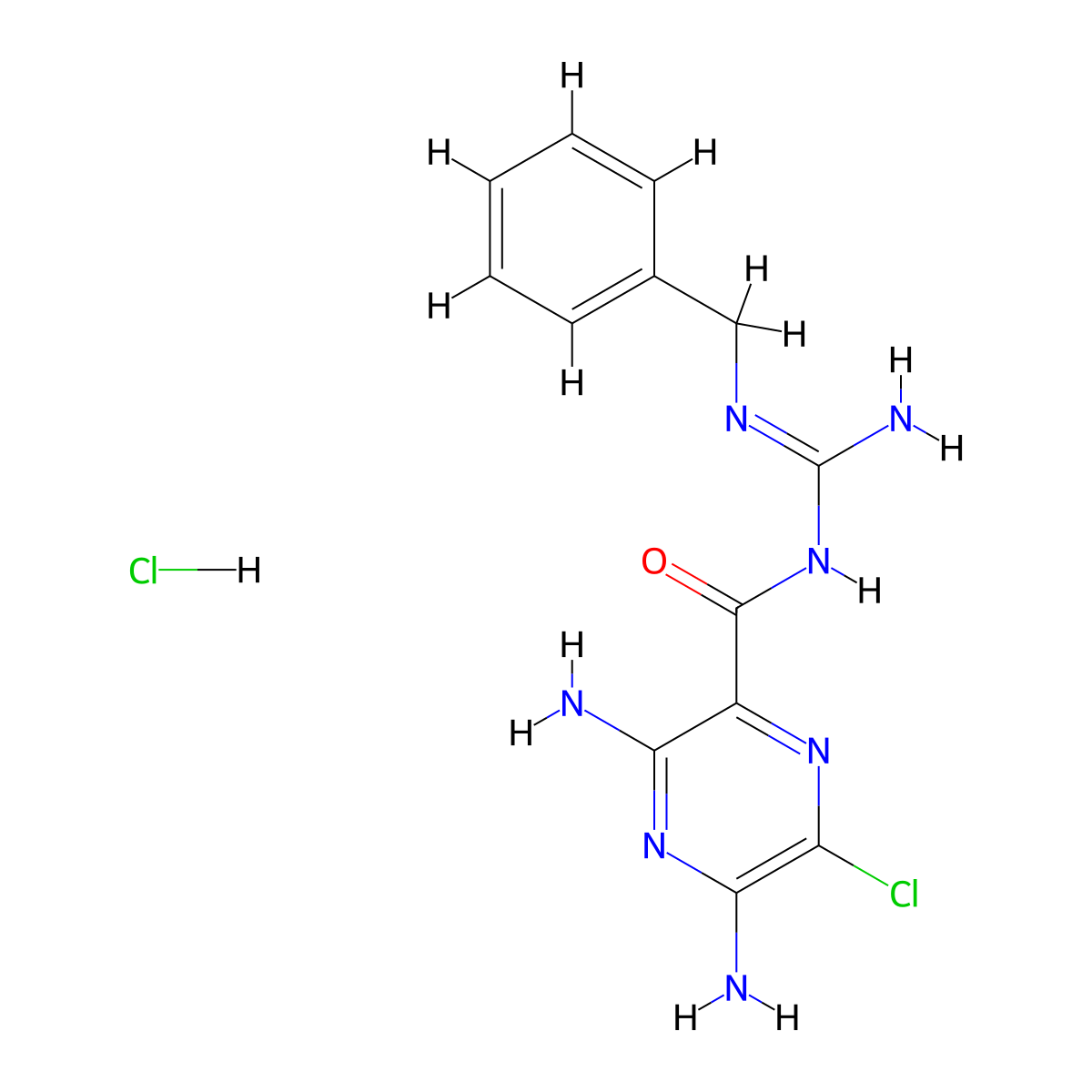 Benzamil hydrochloride molecular structure, CAS 161804-20-2