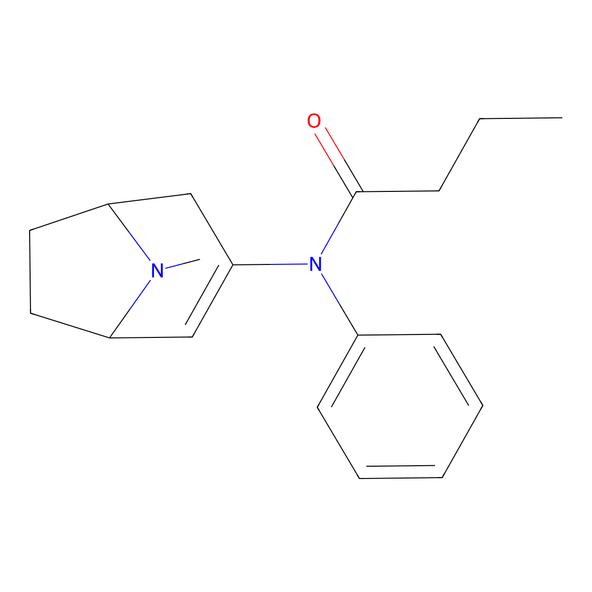 N-(8-Methyl-8-azabicyclo[3.2.1]oct-2-en-3-yl)-N-phenylbutanamide molecular structure, CAS 161807-99-4
