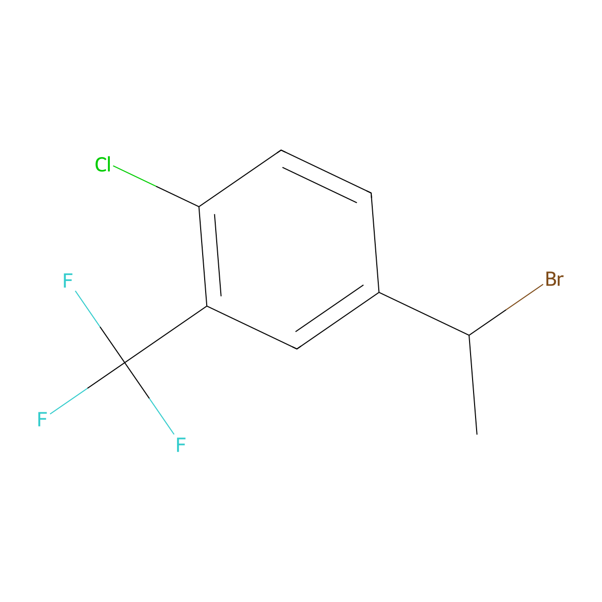 4-(1-Bromoethyl)-1-chloro-2-(trifluoromethyl)benzene molecular structure, CAS 1618088-71-3
