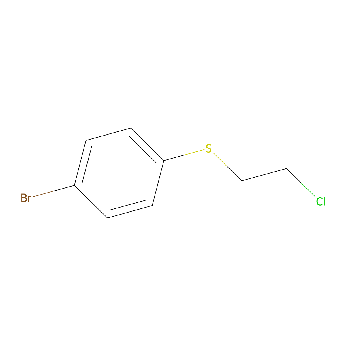 1-Bromo-4-[(2-chloroethyl)sulfanyl]benzene molecular structure, CAS 16181-14-9