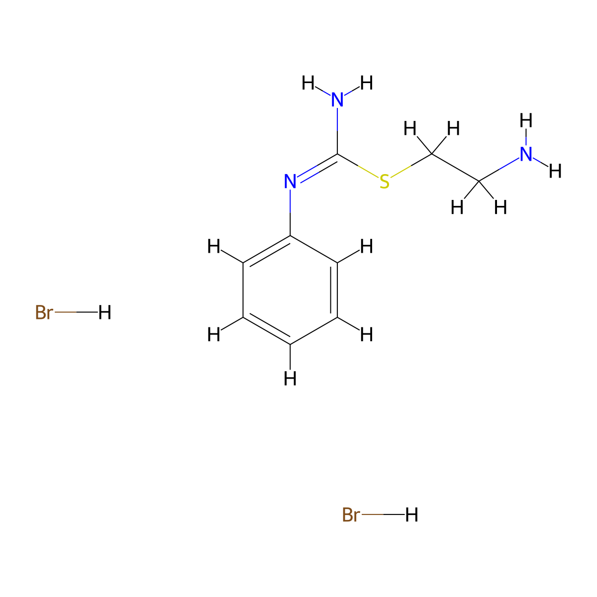 Pseudourea, 2-(2-aminoethyl)-1-phenyl-2-thio-, dihydrobromide molecular structure, CAS 16181-71-8
