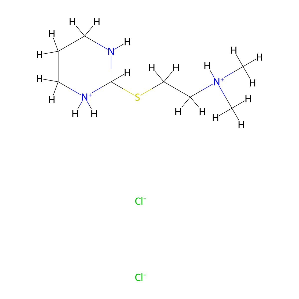 Ethanamine, N,N-dimethyl-2-((1,4,5,6-tetrahydro-2-pyrimidinyl)thio)-, dihydrochloride molecular structure, CAS 16181-79-6