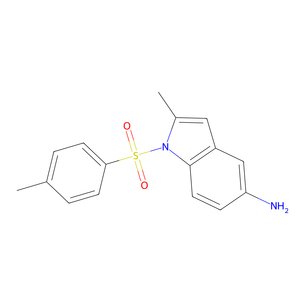 2-Methyl-1-tosyl-1H-indol-5-amine molecular structure, CAS 1618107-78-0