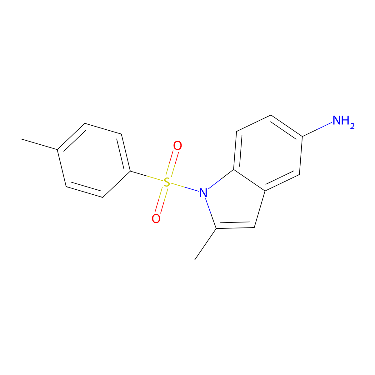 2-Methyl-1-tosyl-1H-indol-5-amine molecular structure, CAS 1618107-78-0