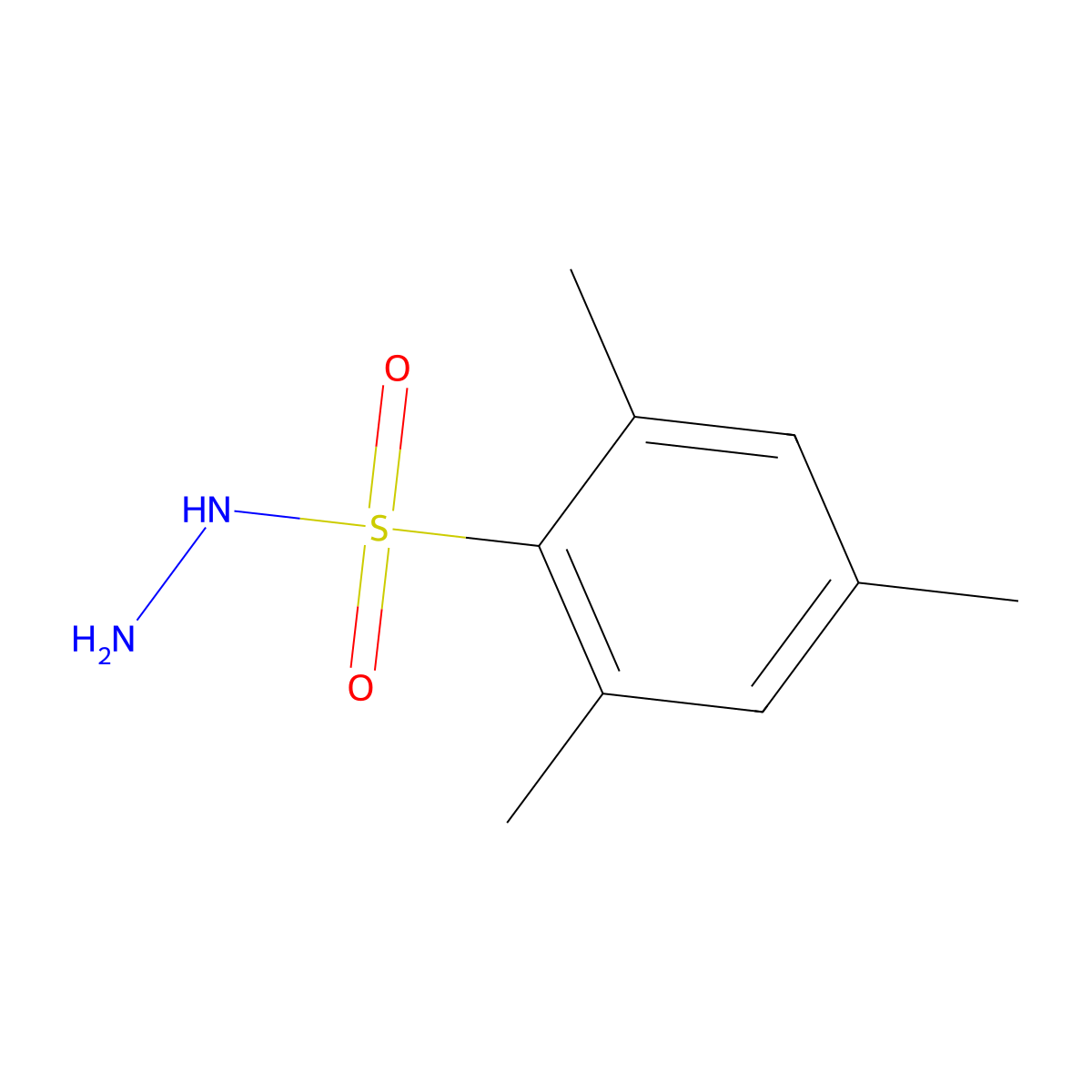 Mesitylene-2-sulphonohydrazide molecular structure, CAS 16182-15-3