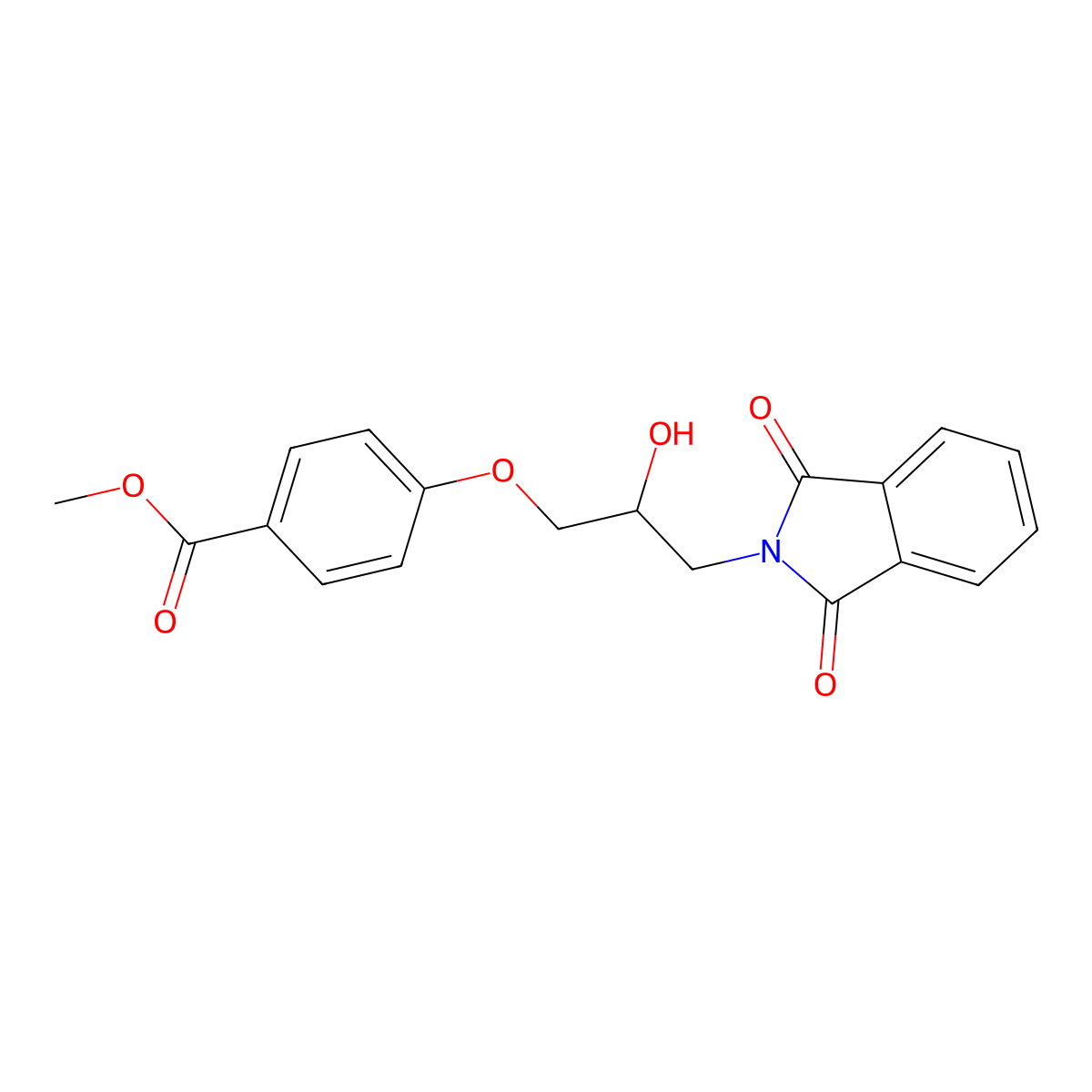methyl 4-[3-(1,3-dioxo-1,3-dihydro-2H-isoindol-2-yl)-2-hydroxypropoxy]benzoate molecular structure, CAS 161826-99-9