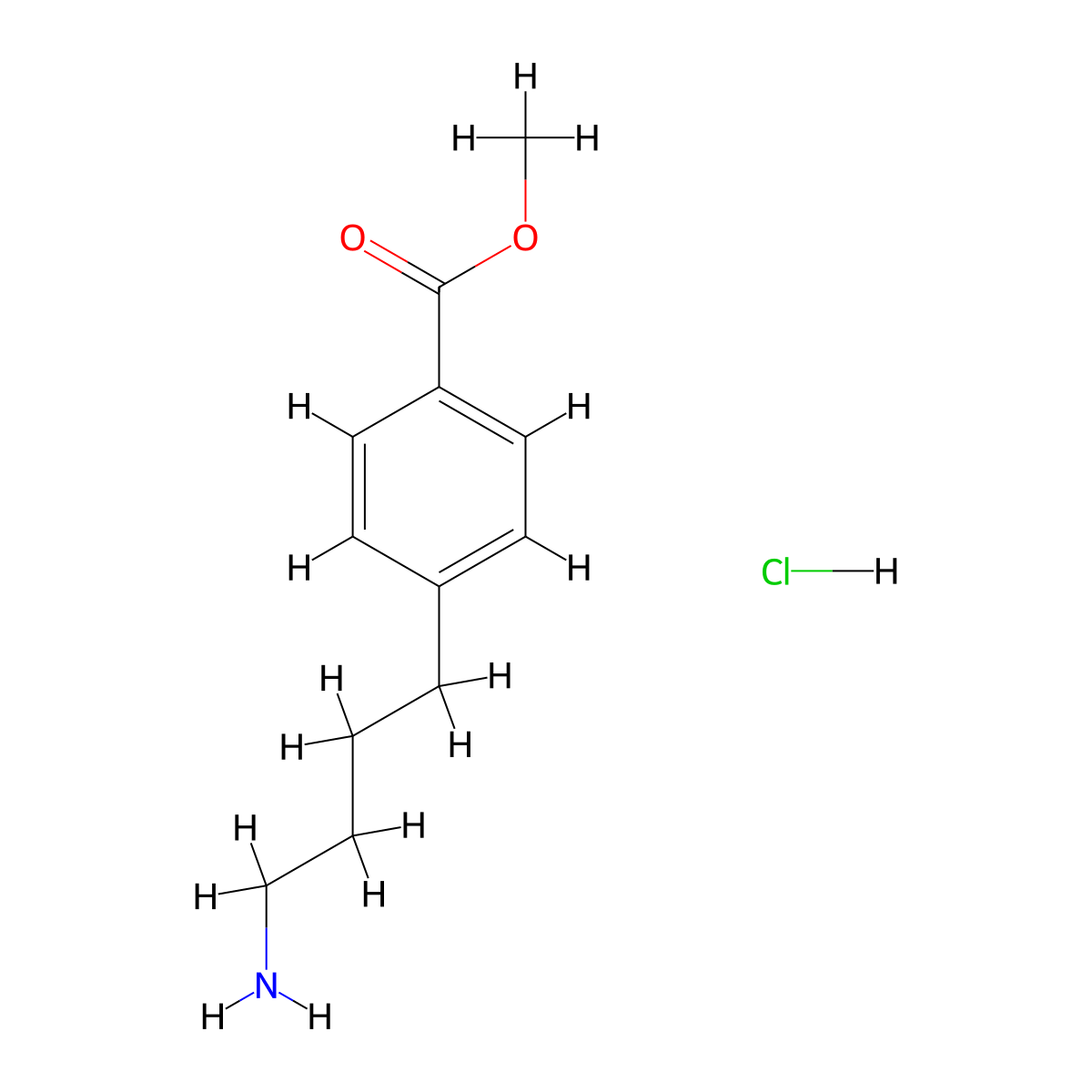 Methyl 4-(4-aminobutyl)benzoate hydrochloride molecular structure, CAS 161827-02-7