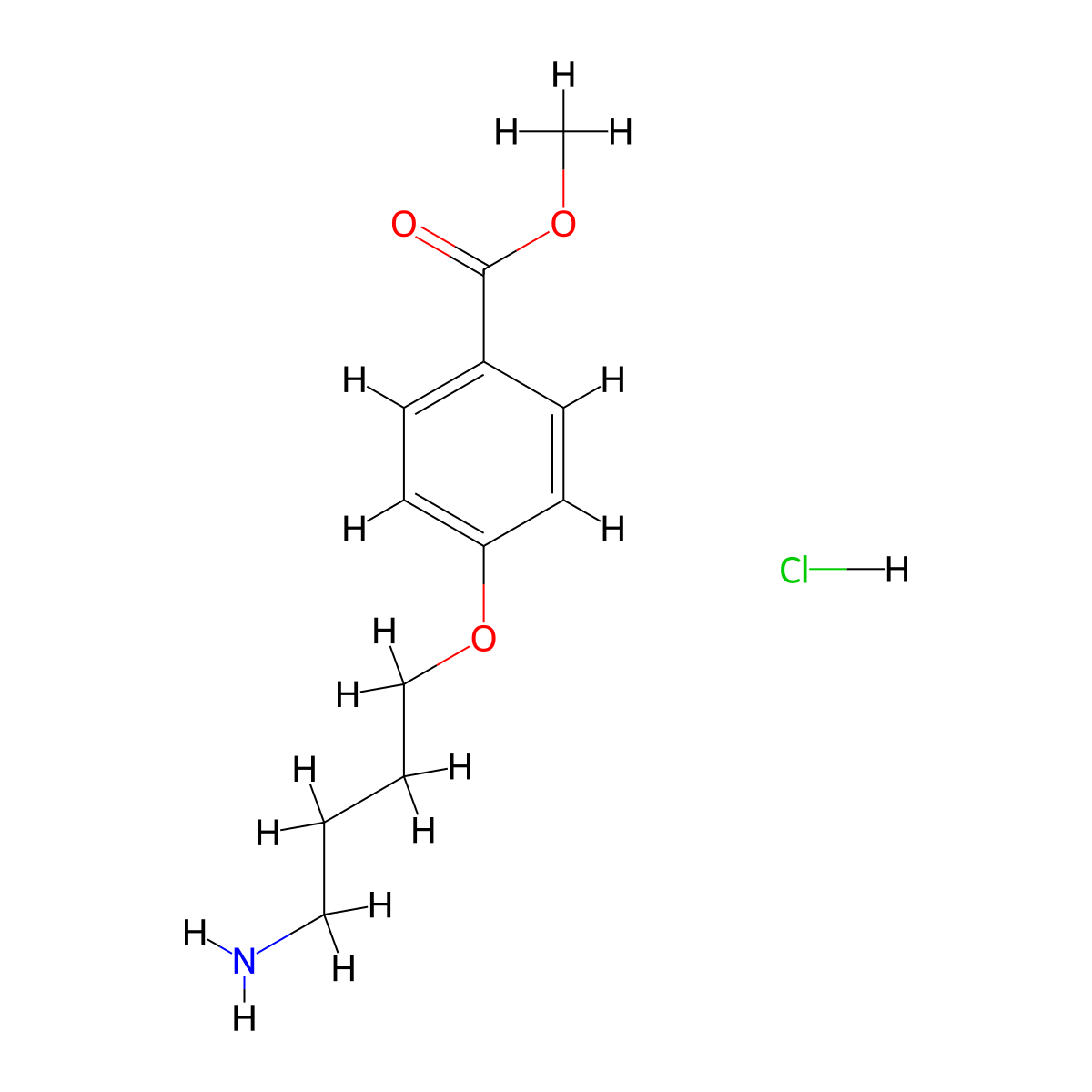 Methyl 4-(4-aminobutoxy)benzoate hydrochloride molecular structure, CAS 161827-10-7