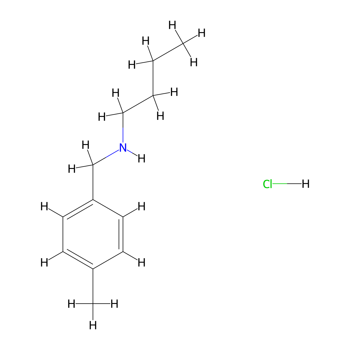 N-(4-Methylbenzyl)-1-butanamine hydrochloride molecular structure, CAS 16183-22-5