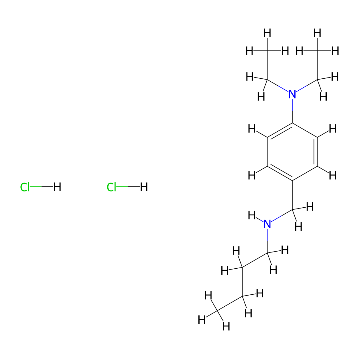 4-[(Butylamino)methyl]-N,N-diethylaniline dihydrochloride molecular structure, CAS 16183-29-2