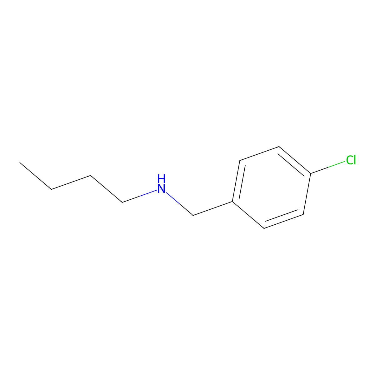 Benzenemethanamine, N-butyl-4-chloro- molecular structure, CAS 16183-32-7