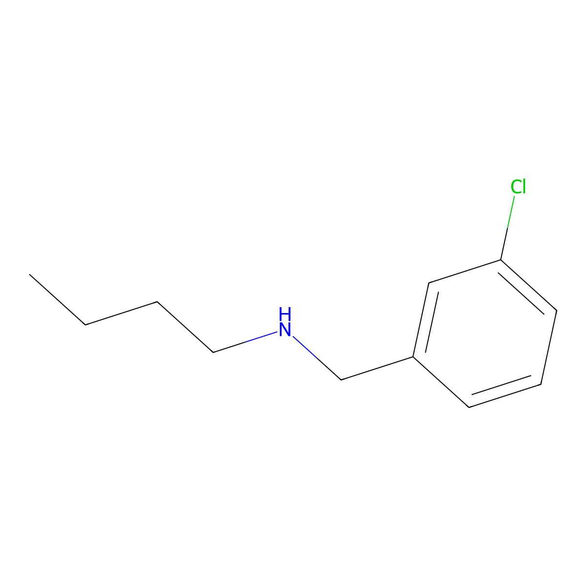 Benzenemethanamine, N-butyl-3-chloro- molecular structure, CAS 16183-35-0