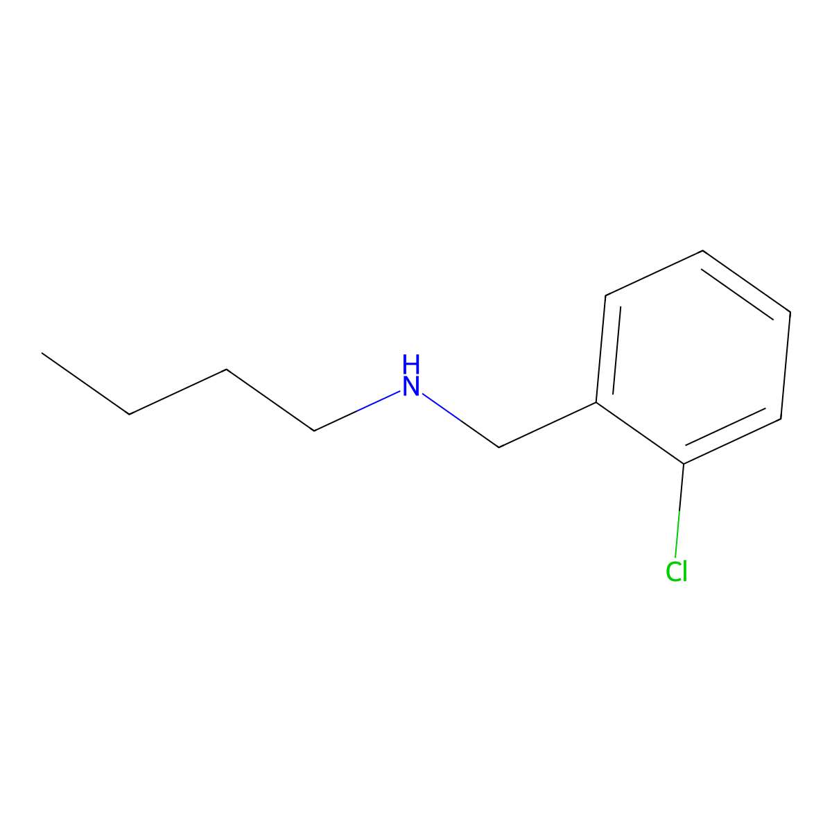 Benzenemethanamine, N-butyl-2-chloro- molecular structure, CAS 16183-39-4