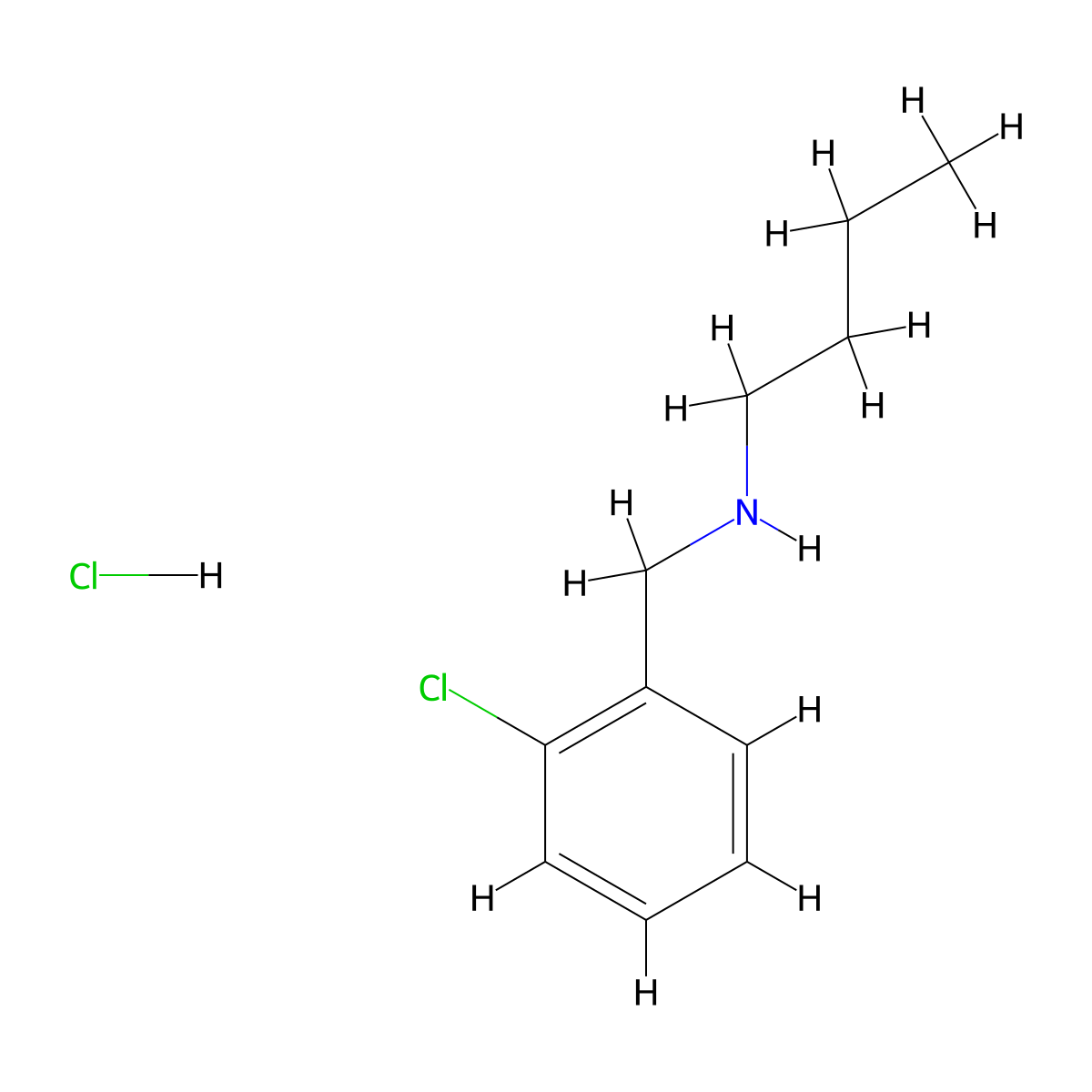 N-(2-Chlorobenzyl)-1-butanamine hydrochloride molecular structure, CAS 16183-40-7