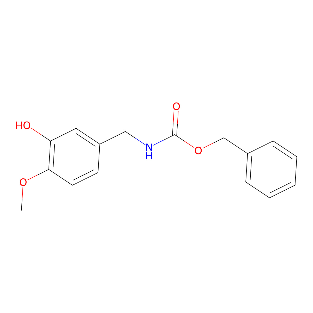 benzyl N-[(3-hydroxy-4-methoxyphenyl)methyl]carbamate molecular structure, CAS 161832-12-8