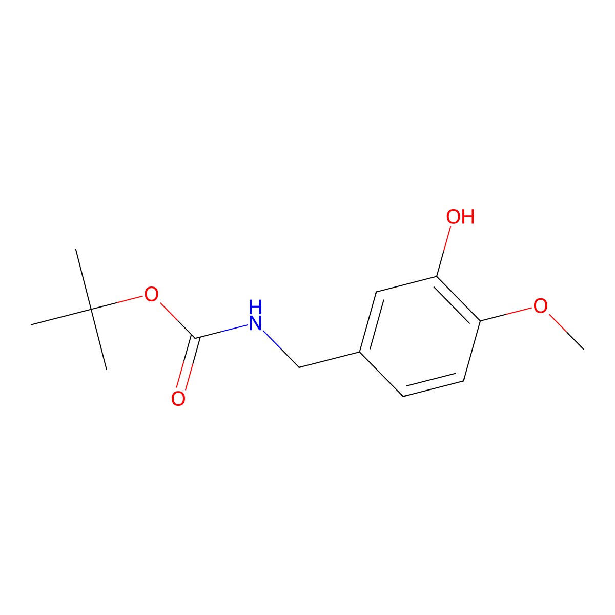 tert-butyl N-[(3-hydroxy-4-methoxyphenyl)methyl]carbamate molecular structure, CAS 161832-13-9