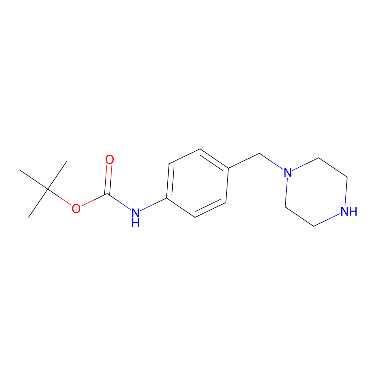 tert-butyl N-{4-[(piperazin-1-yl)methyl]phenyl}carbamate molecular structure, CAS 161832-60-6