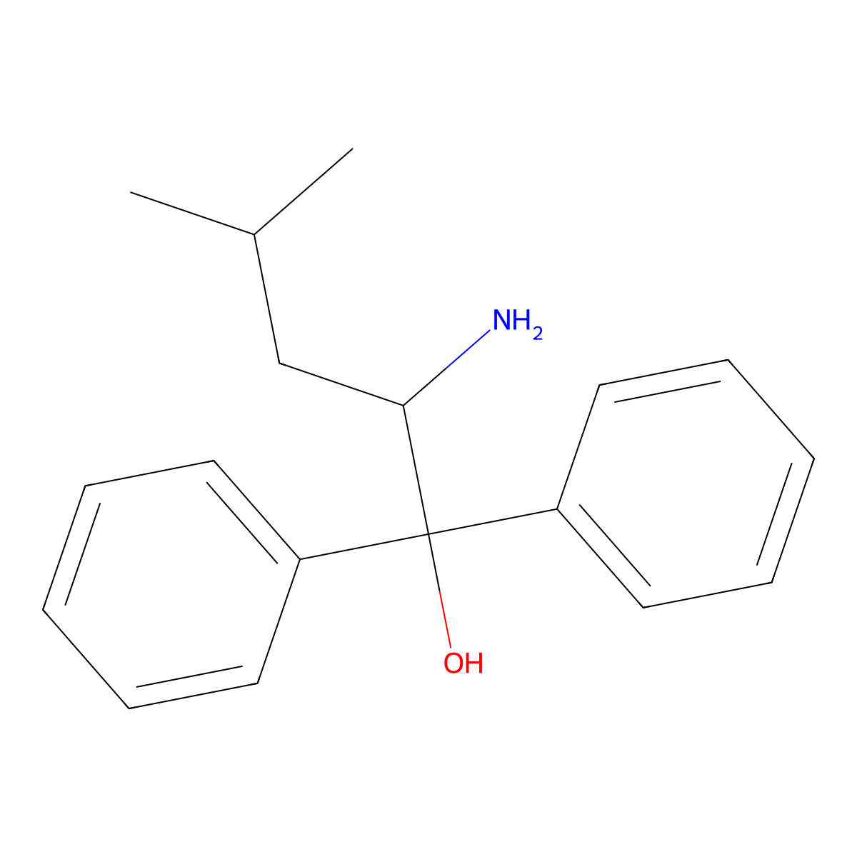 (R)-2-Amino-4-methyl-1,1-diphenyl-1-pentanol molecular structure, CAS 161832-74-2