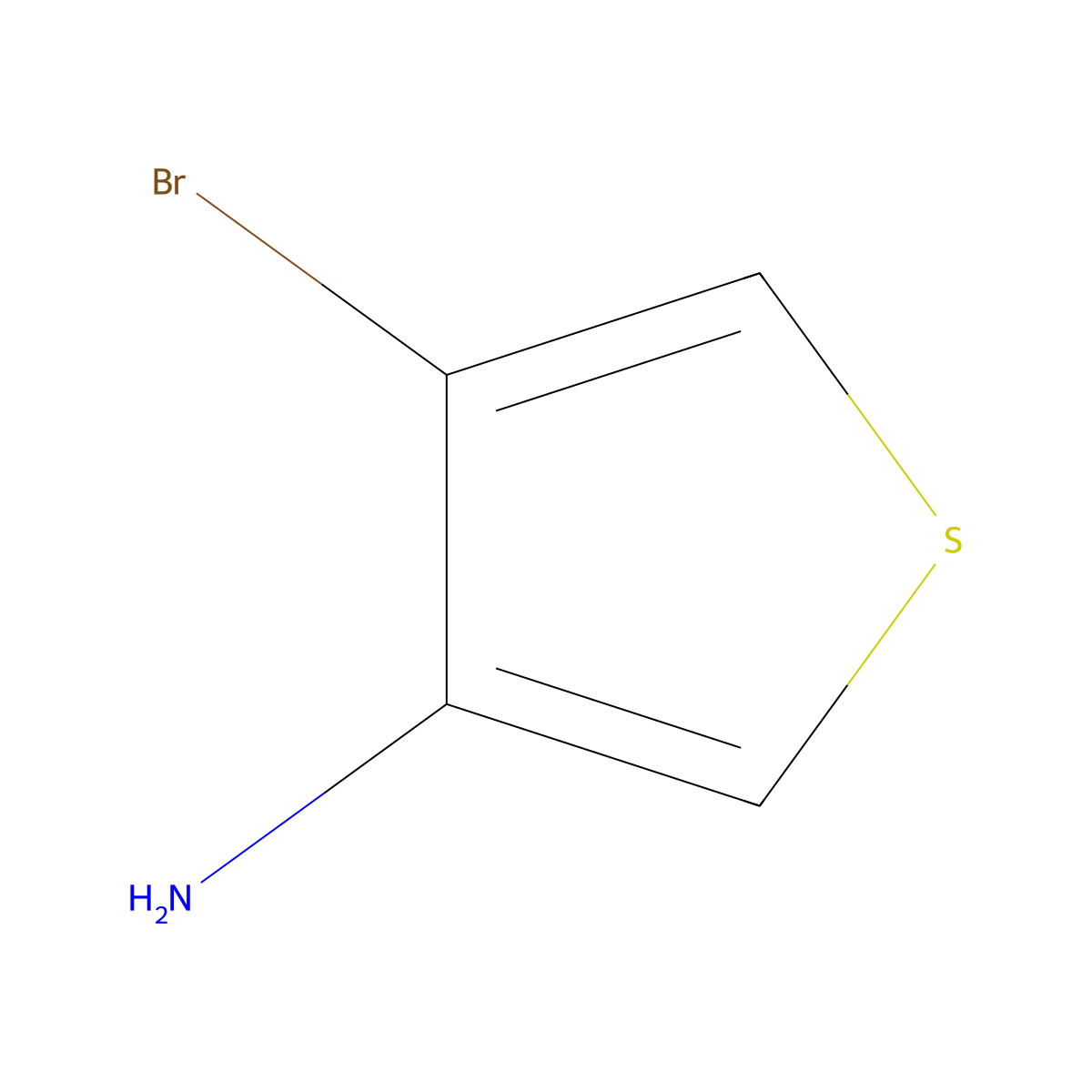 4-Bromothiophen-3-amine molecular structure, CAS 161833-43-8