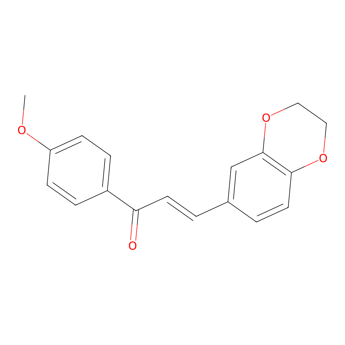 (2E)-3-(2,3-dihydro-1,4-benzodioxin-6-yl)-1-(4-methoxyphenyl)-2-propen-1-one molecular structure, CAS 161839-81-2