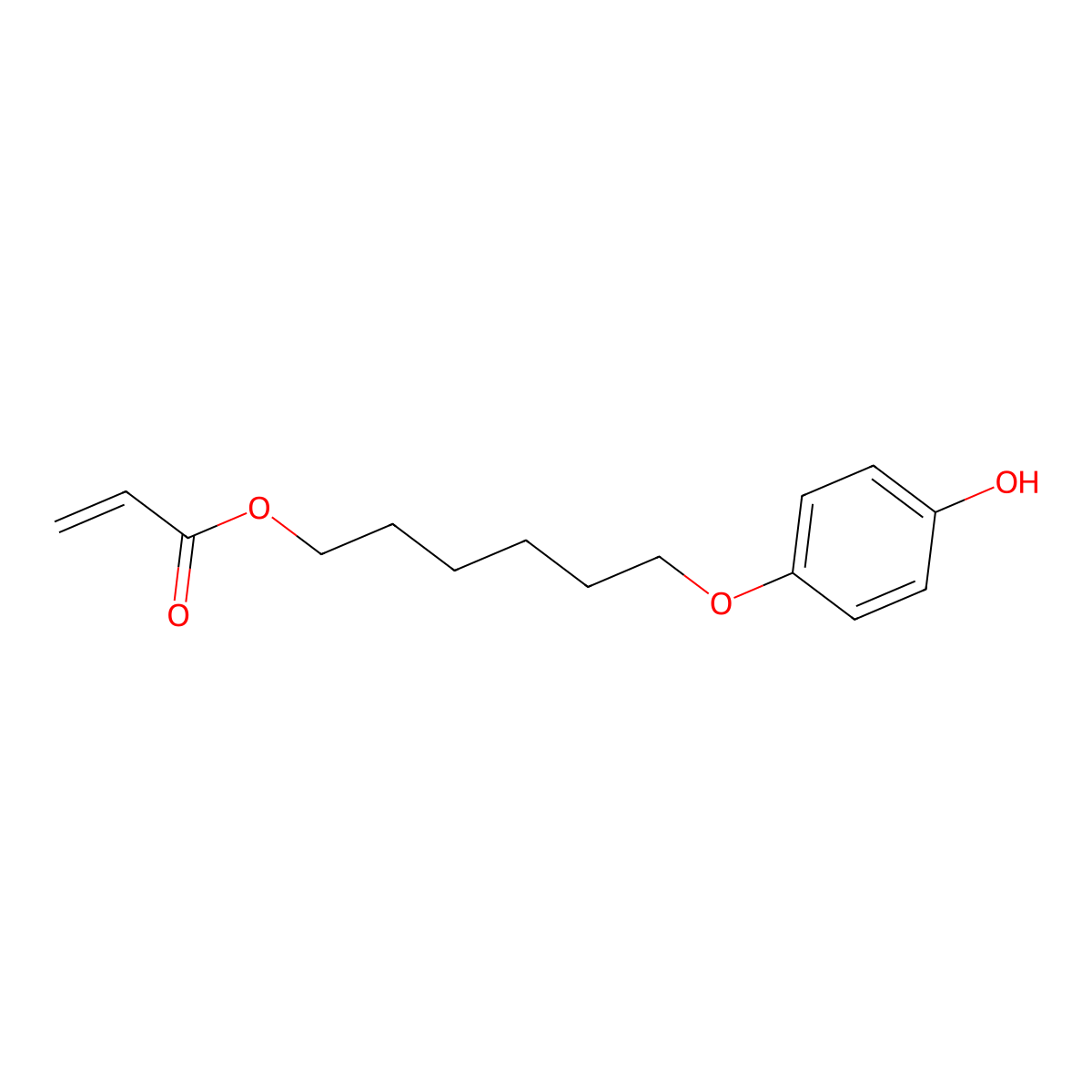 6-(4-Hydroxyphenoxy)hexyl prop-2-enoate molecular structure, CAS 161841-12-9