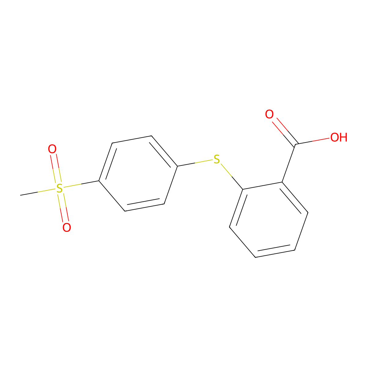 2-((4-Methanesulfonylphenyl)sulfanyl)benzoic acid molecular structure, CAS 16185-13-0