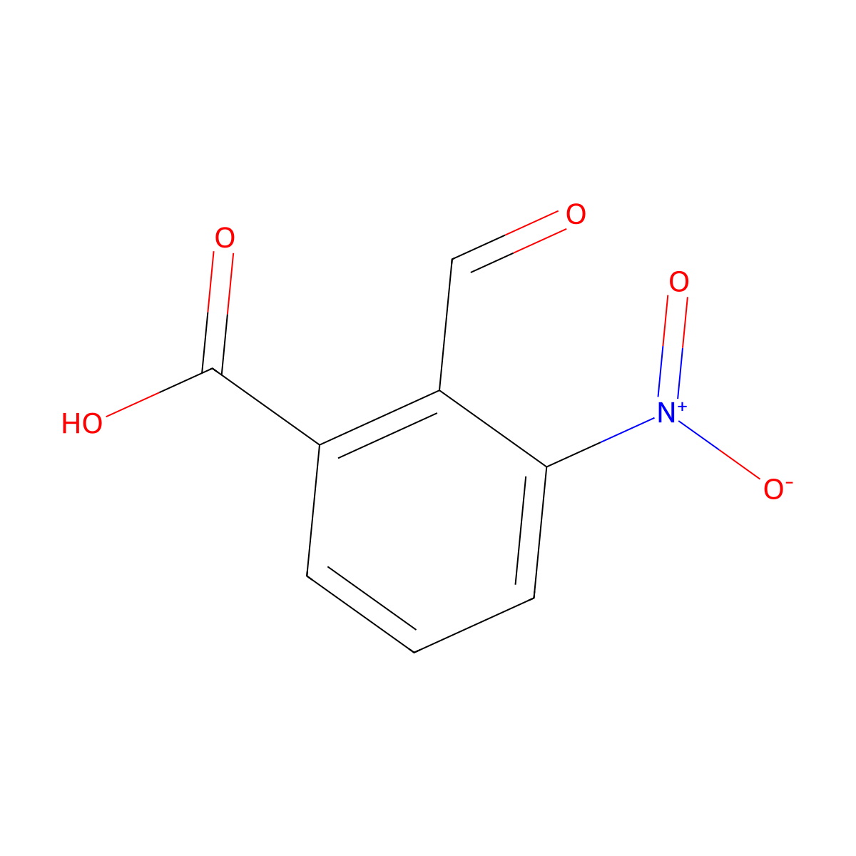 2-Formyl-3-nitrobenzoic acid molecular structure, CAS 161851-52-1