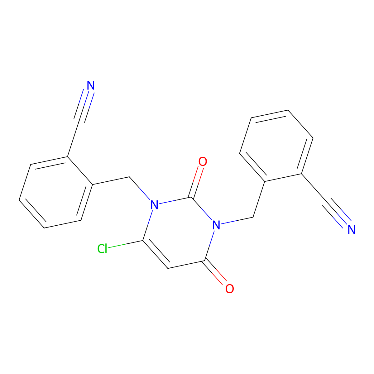 2,2'-((6-chloro-2,4-dioxopyrimidine-1,3(2H,4H)-diyl)bis(methylene))dibenzonitrile molecular structure, CAS 1618644-29-3