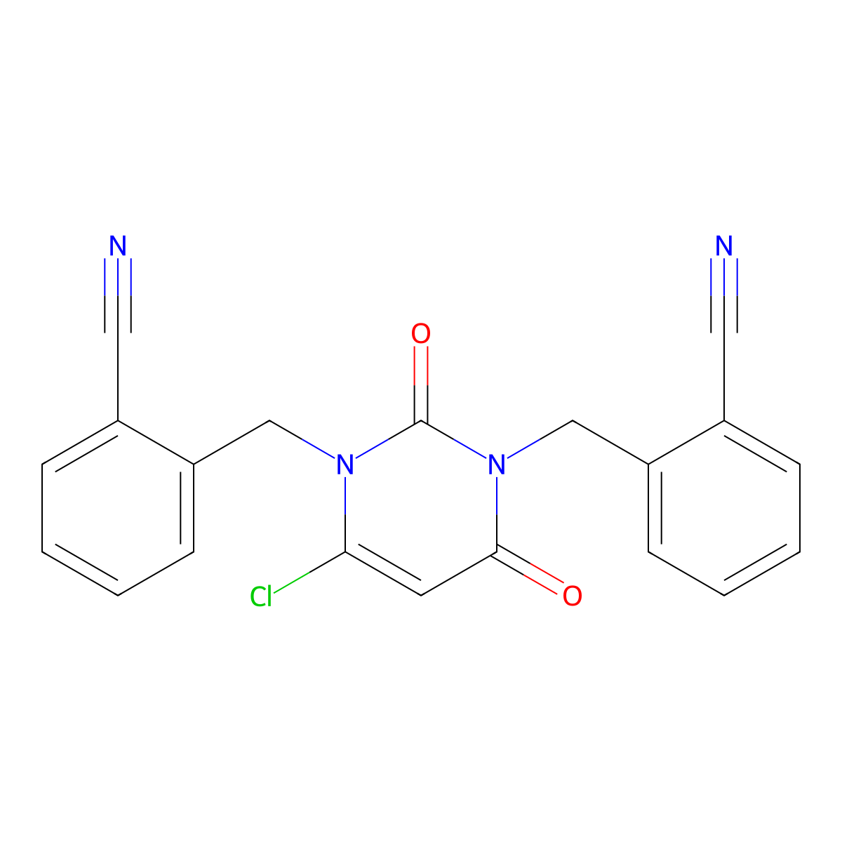 2,2'-((6-chloro-2,4-dioxopyrimidine-1,3(2H,4H)-diyl)bis(methylene))dibenzonitrile molecular structure, CAS 1618644-29-3